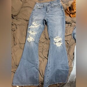 AEO Curvy Flare Super High Rise Jeans Next Level Stretch